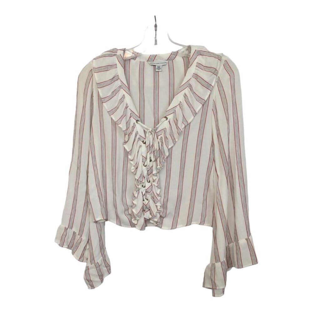 American Eagle Outfitters Lace Up Ruffle Crop Top Size‎ XS